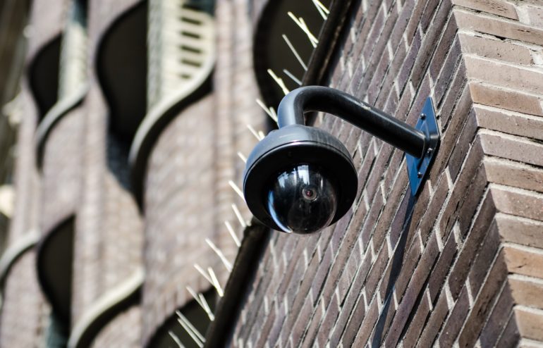 Security System Camera on Building